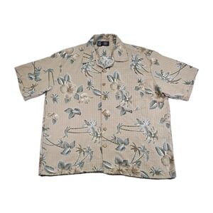 MAUI Trading Company XLarge Mens Short Sleeve Hawaiian Shirt Palm Trees Flowers